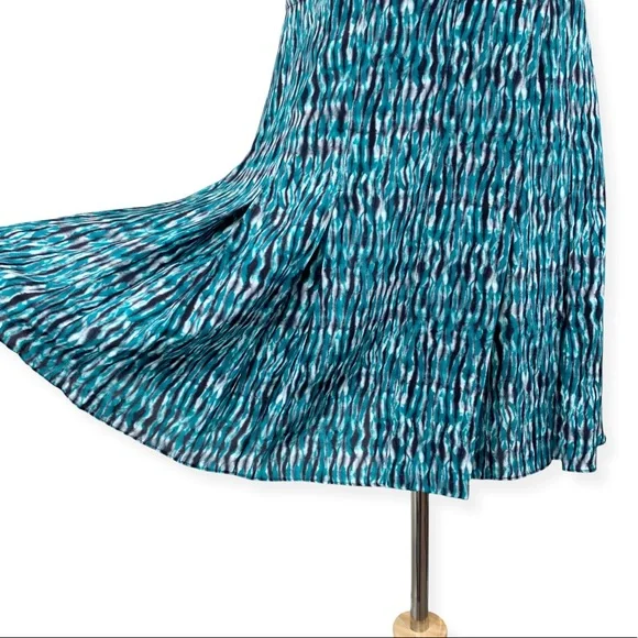 Proenza Schouler Teal Black Sleeveless Silk Print Wrap Mini Dress - Picture 10 of 14